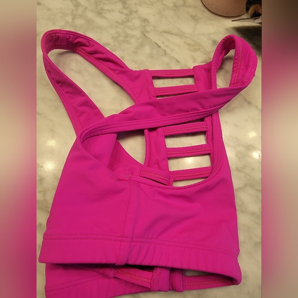 NWOT PINK VICTORIA'S SECRET SPORTS BRA WITH NO PADDING Sz XS NEON PINK - Picture 13 of 13